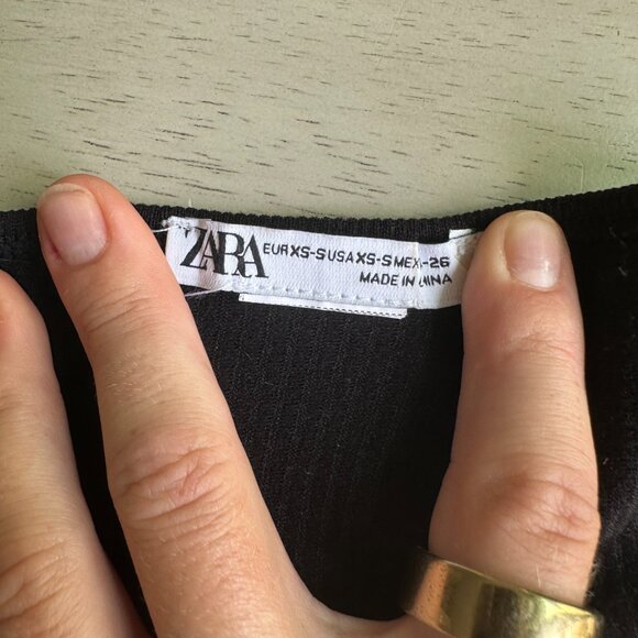 Zara Beaded Black Crop Top - Picture 2 of 4